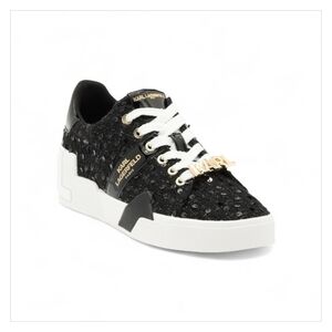 Karl Lagerfeld Black and White Sequin Sneakers
